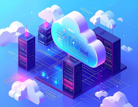 cloud computing concept with mobile phone
