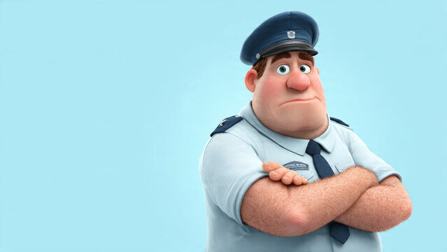 ilustracao guarda policial bracos cruzados isolado fundo branco conceito seguranca autoridade