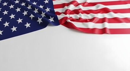 Obraz premium American flag waving on white background