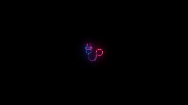 Neon Pink and Blue Dual Tone Electric Plug Animation