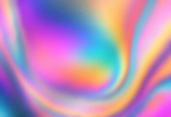 Obraz premium Holographic pastel swirl gradient background with soft grain texture