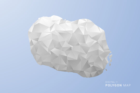 Cook Islands Map - polygon style vector illustration in gray, white and blue tone, low-poly geometric design, minimal silhouette, suitable for infographic and modern design.