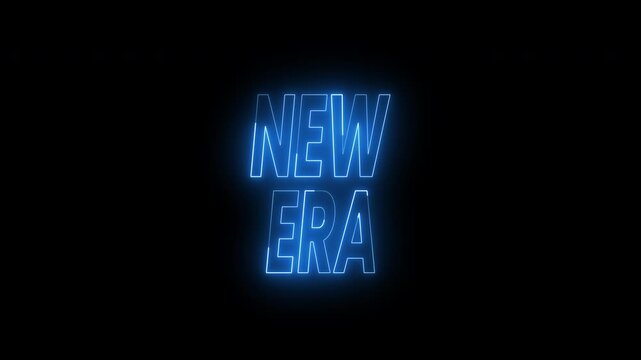 New era text animation. 4k animated typography Ideal for concepts related to technology videos, innovation, and futurism.