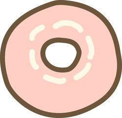 Obraz premium Simple Pink Glazed Donut Icon