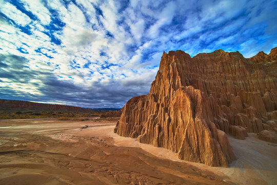 Cathedral Gorge State Park Dramatic Slot Formations and Expansive Desert Sky