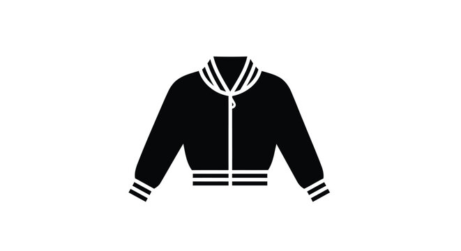 Vector black zip-up jacket icon