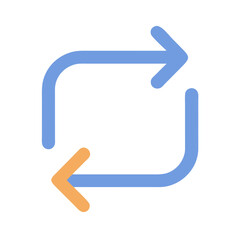 Blue and Orange Arrows Forming a Cycle on a Black Background