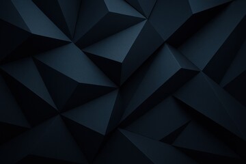 Obraz premium Dark Blue Abstract Geometric Background with Faceted Polygonal Design
