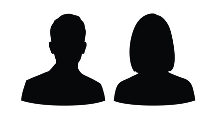 Two anonymous human heads in profile a striking silhouette © HN2.00