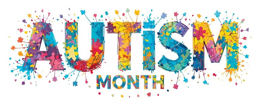 Illustration on the theme of World Autism awareness month with colorful puzzles. observed each year on April across the globe. illustration, banner or poster of World autism awareness month.	