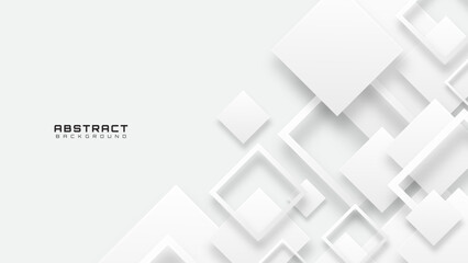 Fototapeta premium 3D white abstract background overlap layer on bright space with rhombus shapes effect decoration. Modern graphic design element cutout style concept for web banner, art, flyer, card, or brochure cover