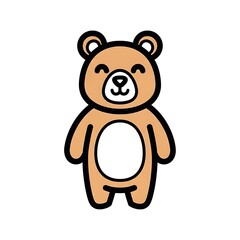 Obraz premium Cute cartoon brown teddy bear.