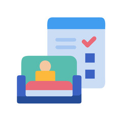 Obraz premium Flat design illustration of therapy session and checklist with light color scheme