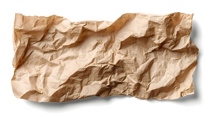 Obraz premium Crushed Brown Paper Texture Background with Shadows.