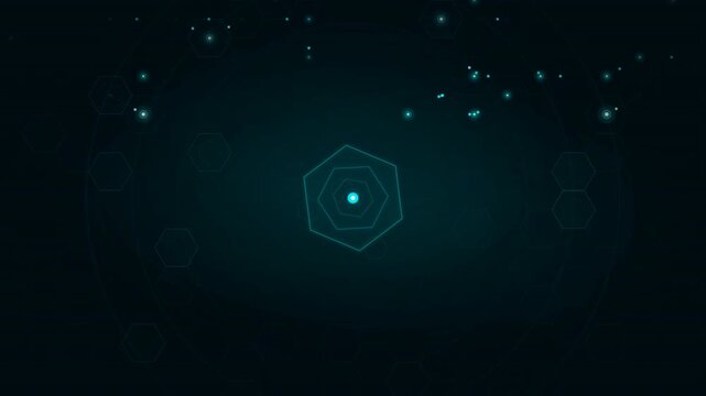 Geometric Corp Abstract Seamless Animation, Med Complex Teal Cyan Dynamic Technology Background