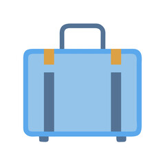 Obraz premium Simple flat illustration of a blue suitcase on a black background