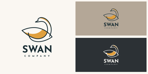 Swan company logo design, swan icon, business branding © Rahmat