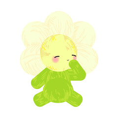 Cute Daisy Flower Character Vector Illustration