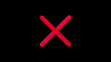 Obraz premium Red X symbol on black background mark cross