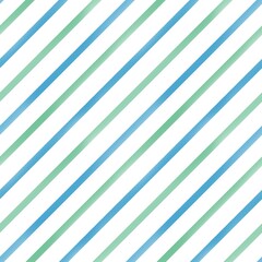 Obraz premium Seamless raster pattern of green and blue diagonal stripes, perfect for packaging, print, wallpaper and other designs