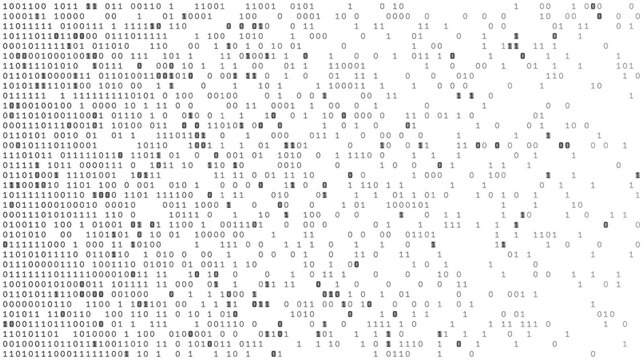 Monochrome Data Horizon - Artistic Binary Flow and Structured Logic Stream