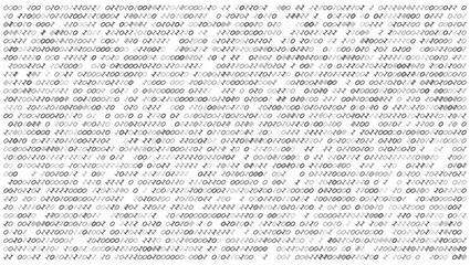 Fototapeta premium Structured Information Stream - Monochrome Binary Columns on High Contrast White
