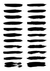Black brush strokes vector illustration set for graphic design