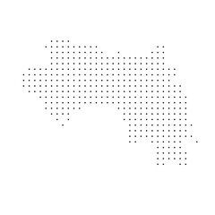 Fototapeta premium Guinea country dotted map. Black spot pixel illustration isolated on white background. Vector circle mosaic.