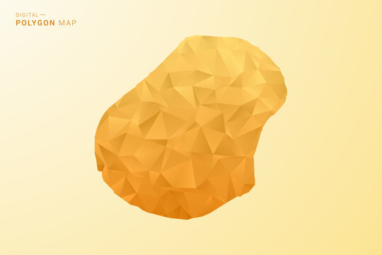 Nauru Map - Polygon style vector illustration in yellow and orange low poly geometric design, modern minimal silhouette, isolated for infographic.