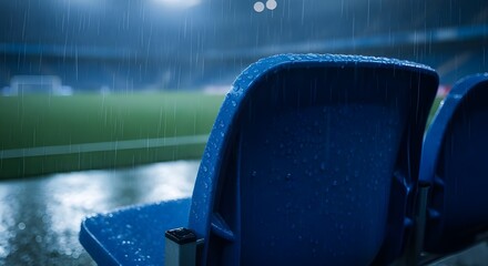 Close-up football on professional soccer pitch.