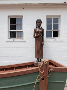 Prow with a Wooden Female Statue
