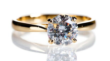 Elegant Solitaire Diamond Engagement Ring in Yellow Gold.