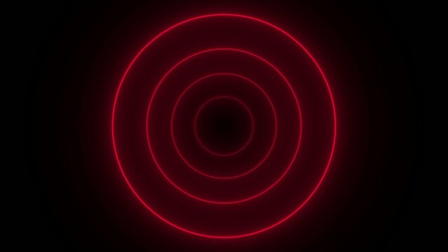 Red glowing concentric circles radiating outward on a dark Generate title without using the word "Title:" before it. background with a vibrant light effect radiate