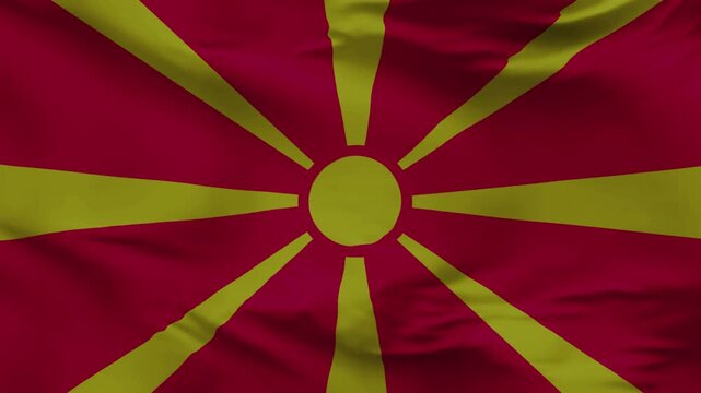 Macedonia National Flag Waving Animation Background