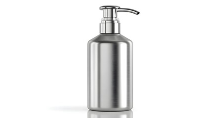 Obraz premium Modern Stainless Steel Soap Dispenser Bottle with Pump.