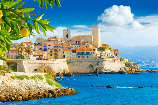 Historic center of Antibes, French Riviera, Provence, France.