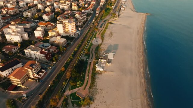 The beach of Roccella Ionica, a city on the Mediterranean Sea in Calabria, Italy
