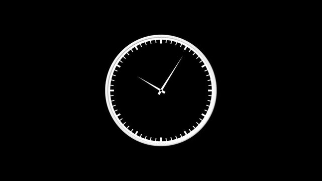 Glowing Fast wall clock icon animation. stop watch icon animation. clock icon with moving arrows in 12 hour loop 4K animation video