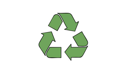 Obraz premium Green recycling symbol icon isolated on a white background. Vector graphic for sustainability and environmental conservation.