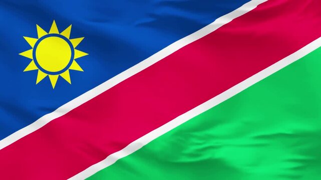 Namibian National Flag Waving Animation Background