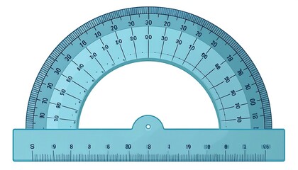 Transparent Protractor for Measuring Angles Accurately and Precisely.