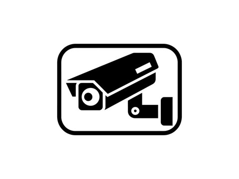 Securitycameraiconinaroundedsquareframeonwhitebackground