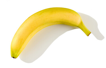 Ripe yellow banana isolated on white background