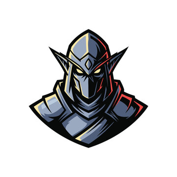 Cartoon fantasy elf warrior head.