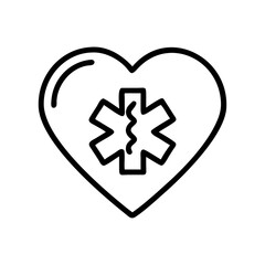Fototapeta premium Medical heart icon vector, healthcare symbol