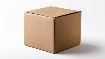 Fototapeta premium Blank Brown Cardboard Box for Packaging and Shipping Purposes