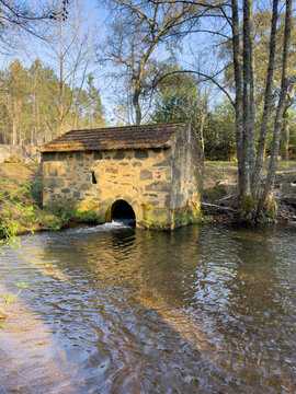 Historic Stone Watermill in Parque de Lazer de Varzea Portugal