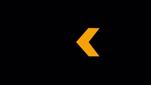 orange arrow loop animation. Animated arrows for the arrow icon concept animation. animation, arrow looping animation left direction concept on alpha channel. 4K Video