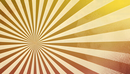Fototapeta premium Retro Comic Sunburst Halftone Background