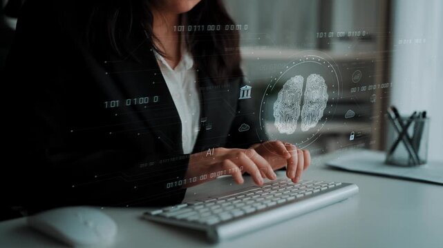 AI brain network powered by machine learning processes vast data through intelligent connections, enabling smart decisions, analysis, and autonomous systems. Marrow